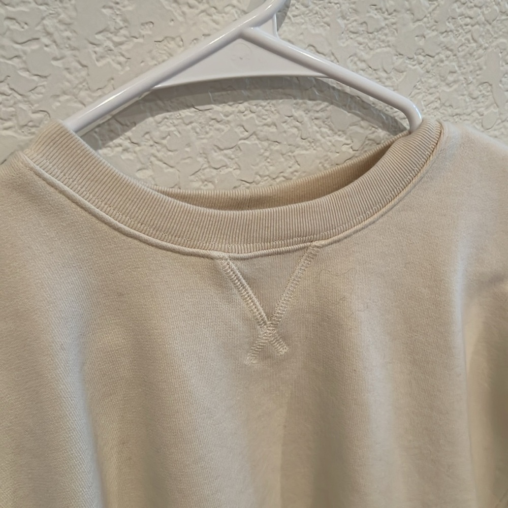 Toteme Crew Neck Cotton Sweatshirt Sz S Cream - Picture 4 of 7